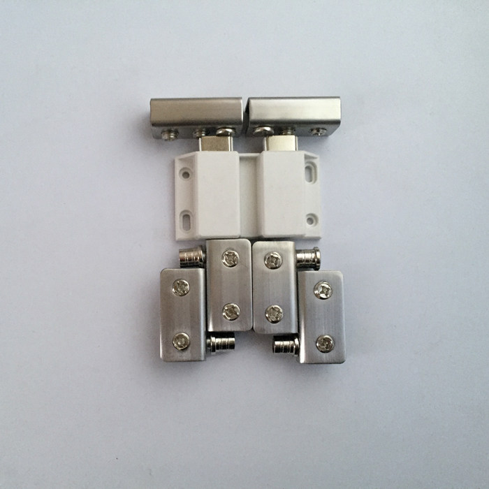 免打孔玻璃柜门合页不锈钢单门双门磁碰上下玻璃合页碰珠门吸磁吸