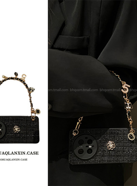 毛呢黑山茶花小香风链适用华为mate70pro手机壳mate60pro高级感pura70新款nova11时尚mate50e保护套magic5pro