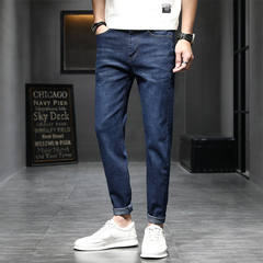 Jeans men's fashion brand spring leisure straight tube slim foot spring long pants men's pants