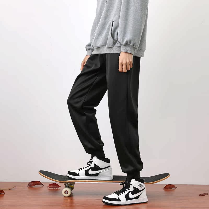 Spring and autumn drawstring casual pants sportswear solid men