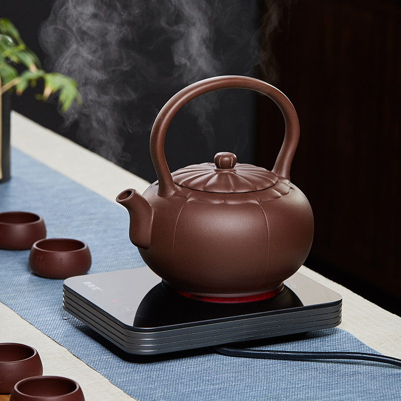 紫砂提梁烧水壶茶壶煮茶器电陶炉茶具家用复古煮普洱黑茶手工大号