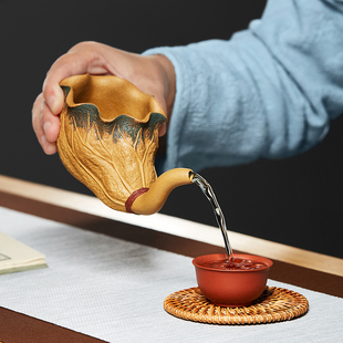 宜兴紫砂公杯荷叶公道杯高端分茶倒茶器茶海分茶杯陶瓷功道杯茶具