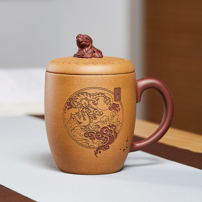 宜兴紫砂杯十二生肖个人专用泡茶杯高档办公室茶具盖杯男女水杯子