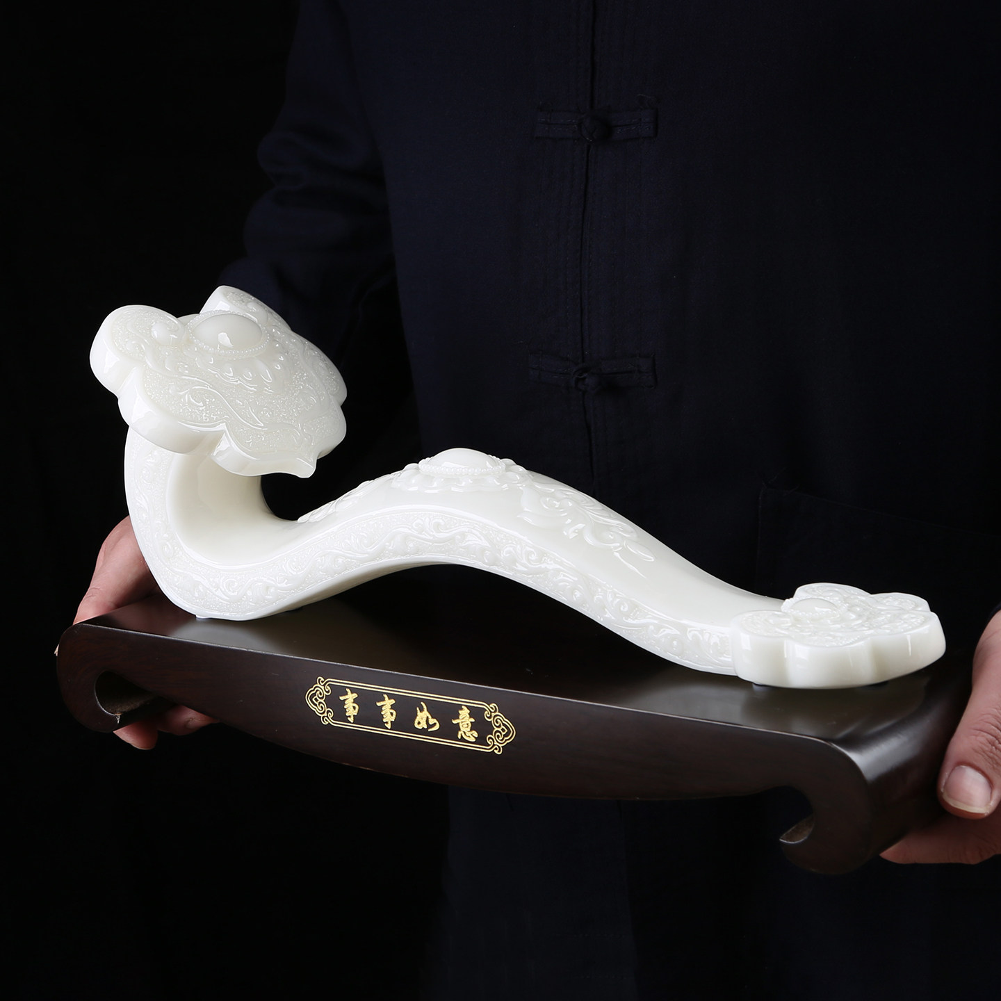 甲盏窑  李甲栈德化白瓷工艺品 李甲盏大师艺术作品/事事如意