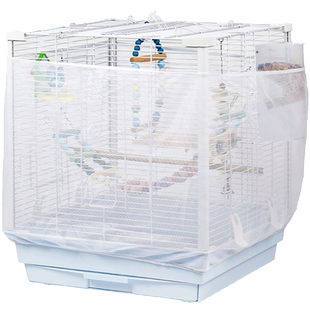 立柱方笼鸟笼防飞羽网纱罩小网眼虎皮鹦鹉笼子套防撒食防蚊虫笼衣