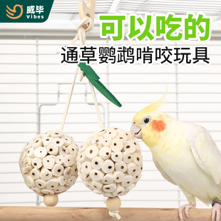 威毕啃咬通草球鹦鹉玩耍鸟玩具发泄解闷虎皮牡丹玄凤天然磨嘴用品
