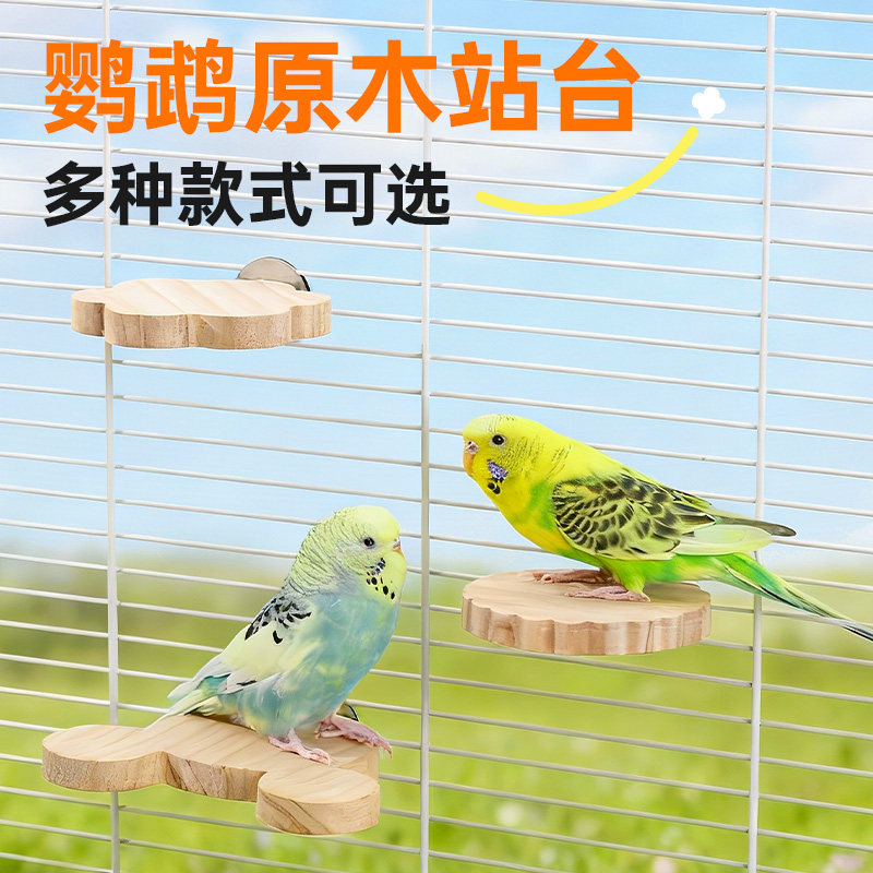 威毕鹦鹉站台楼梯跳板实木站杆站架玩具玄凤虎皮解闷专用鸟玩具
