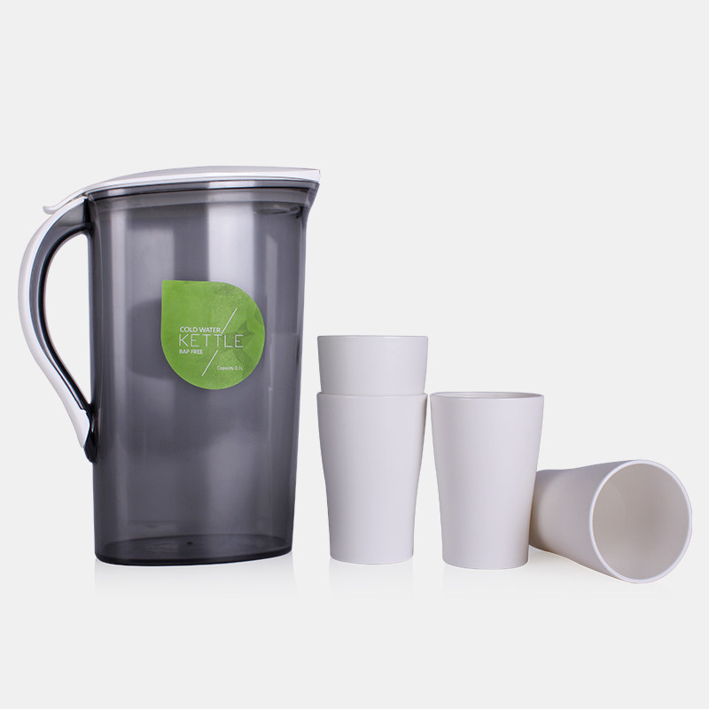 日本带盖耐热高温冷水壶套装大容量凉水壶果汁塑料扎壶茶壶水具瓶
