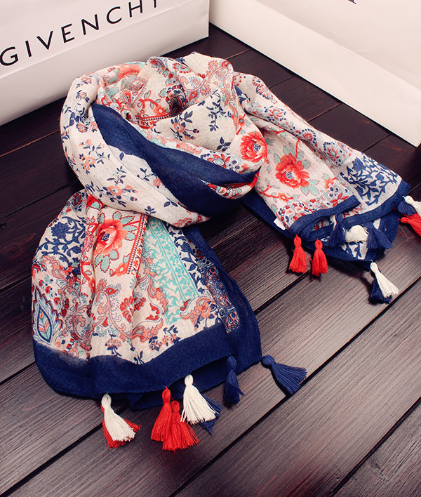 新款花朵度假两用防晒海边大披肩