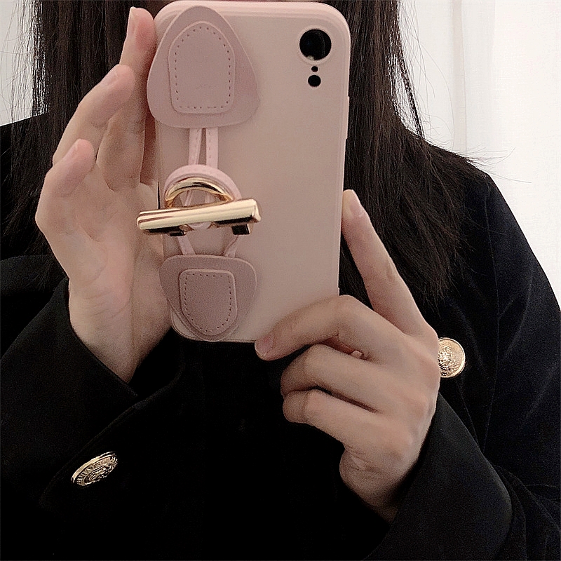 三星手机壳少女粉皮质s22plus