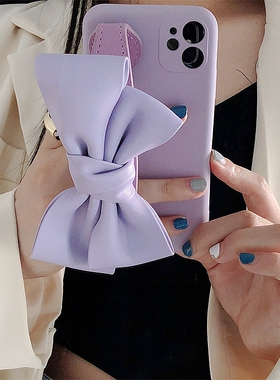 ins韩风蝴蝶结手腕带三星s24ultra手机壳s20plus保护套note10pro女s21+软壳s22网红S23Ultra高级感note20简约