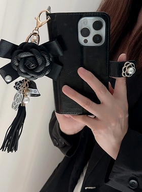 复古山茶花蝴蝶结三星s24ultra手机壳s22/s23plus创意a32/a23翻盖皮套s9软壳note10pro可插卡s21+高级note20