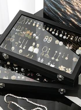 耳环首饰收纳盒耳饰耳钉专用首饰盒高档精致戒指手饰品项链大容量