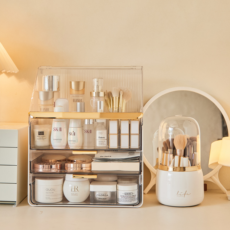 高级感！大容量防尘化妆盒