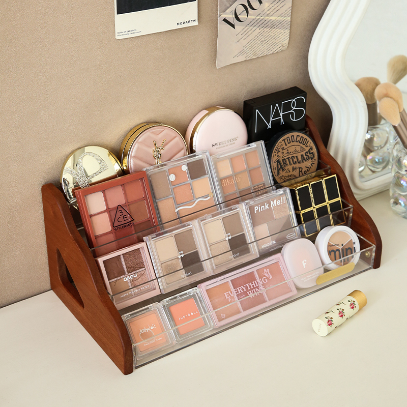 实木多层彩妆置物架！拿取便捷