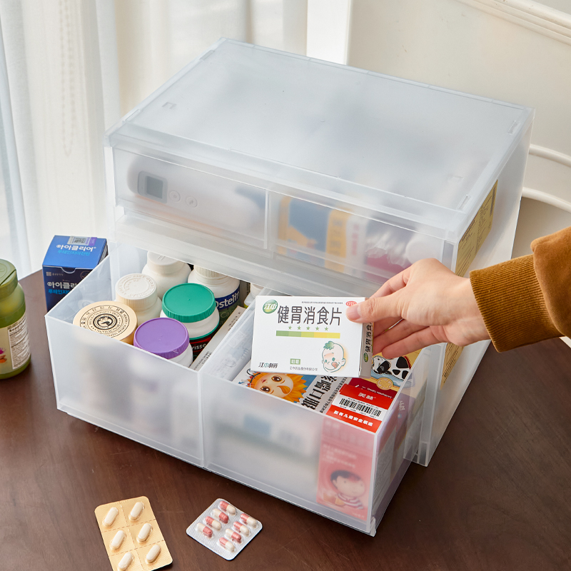 抽屉式大号药箱家庭装