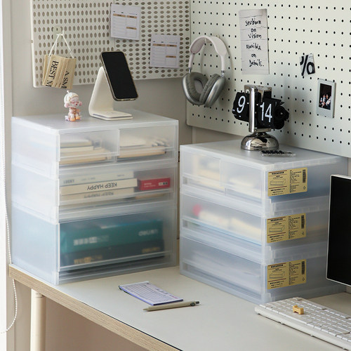 办公好物！磨砂桌面收纳盒可叠加