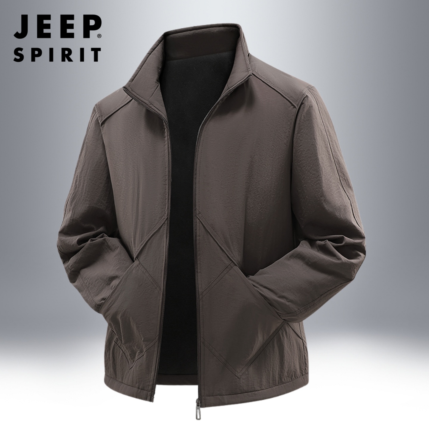 加绒夹克中老年爸爸冬装休闲外套