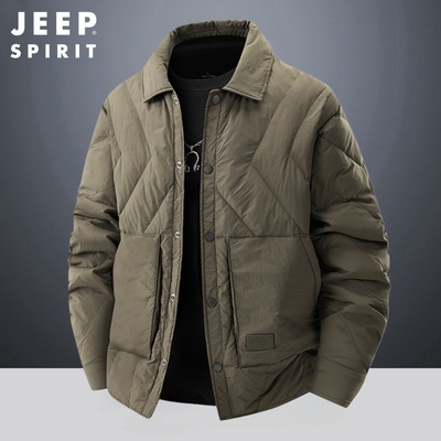 吉普羽绒服男款爸爸冬季防寒保暖