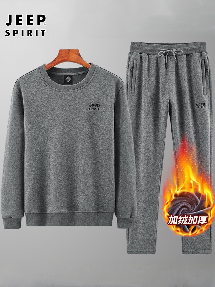 JEEP JEEP 중노인 운동복 운동복 남성 봄 신작 중년 아빠 순면 캐주얼 운동복