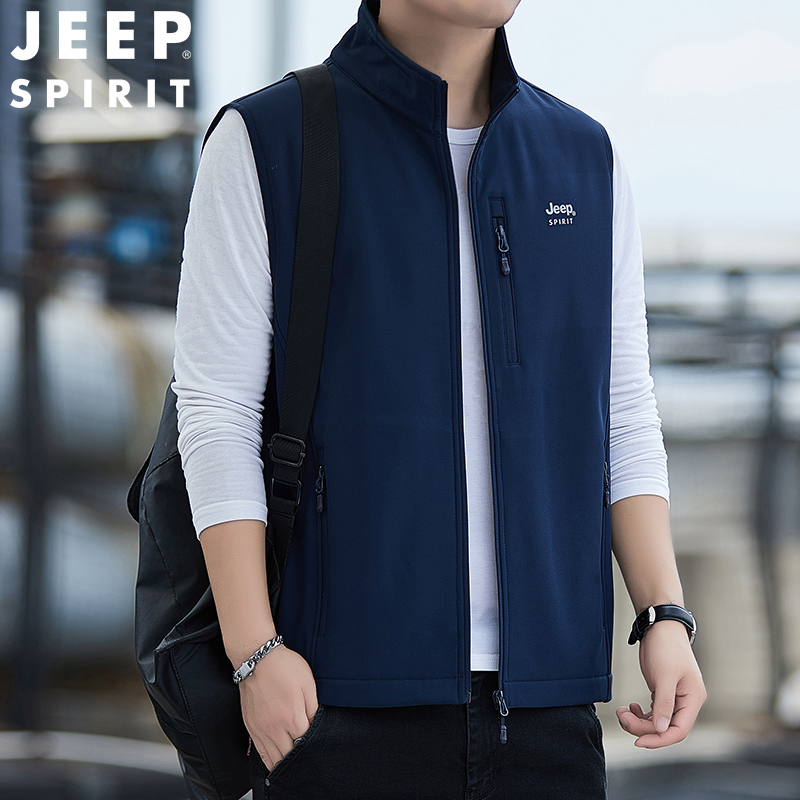 吉普JEEP软壳马甲男士春秋款宽松