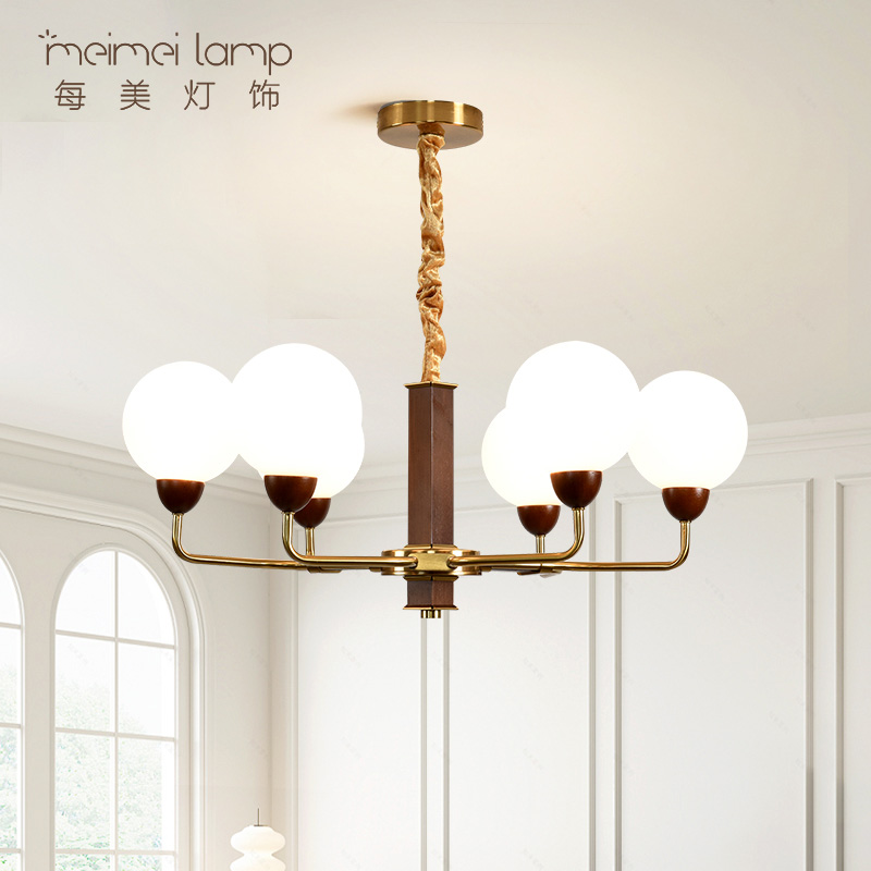 新款中古风简约美式客厅卧室吊灯