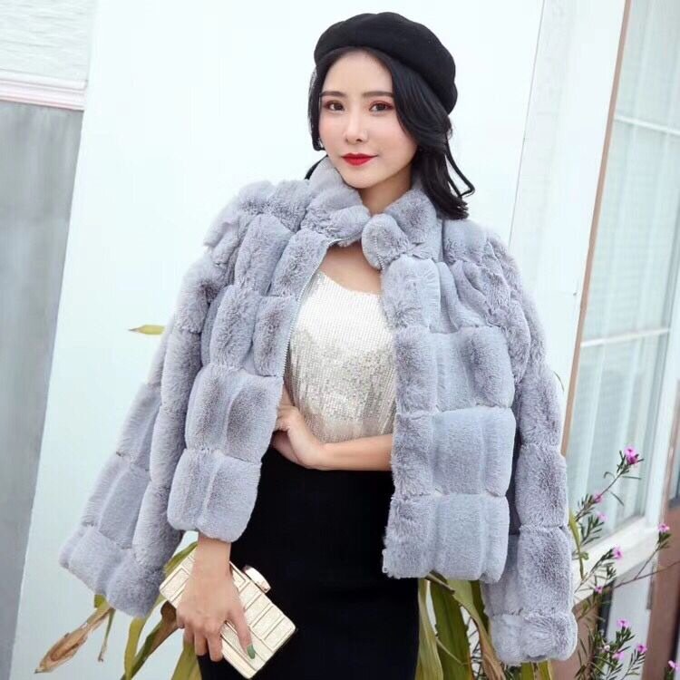 韩版冬季明星同款毛茸仿皮草外套