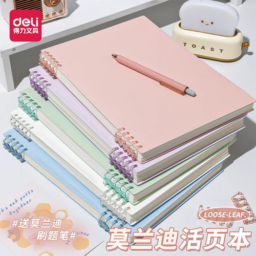 得力B5莫兰迪活页本可拆卸活页本