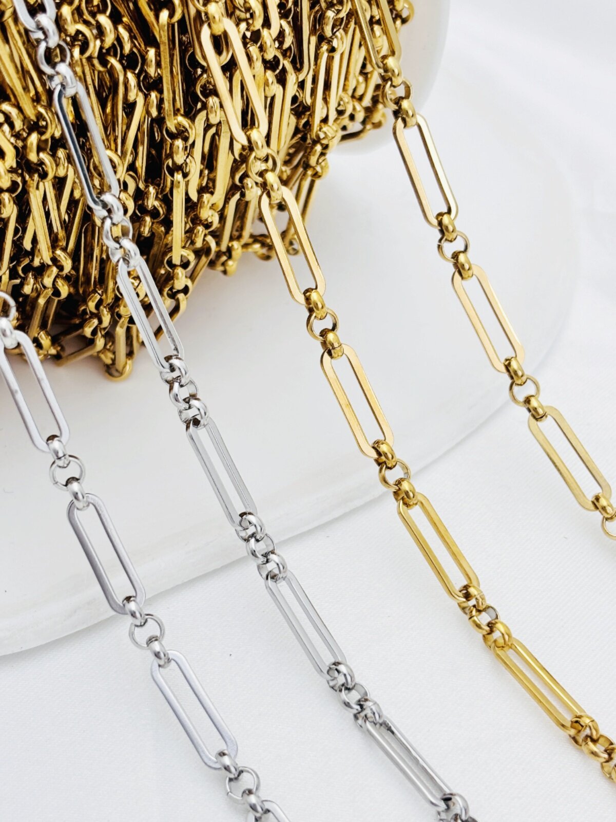 NEW STAINLESS STEEL LONG SMALL HOOP CHAIN FASHION HANDMADE CHAIN DIY NECKLACE BRACELET HIPSTER JEWELRY GEOMETRIC TITANIUM STEEL CHAIN