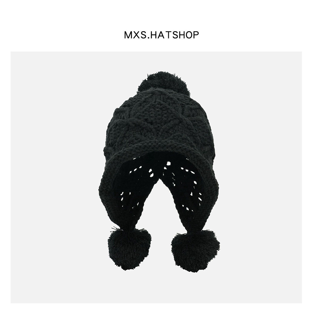 日系复古大毛球针织帽女生百搭冬季保暖护耳毛线帽防寒套头雷锋帽,服饰配件/皮带/帽子/围巾,帽子,淘宝优惠券,粉丝福利购,淘宝优惠卷