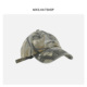 古着枯树枝印花字母迷彩棒球帽子男女美式 潮牌风街头软顶鸭舌帽潮