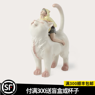 小鸡磕技艺术品家居创意饰品摆件软装 雕塑节日礼品礼物猫将军