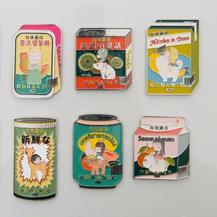 可米生活白夜童话猫将军独角兽创意冰箱贴磁贴个性可爱3D立体装饰