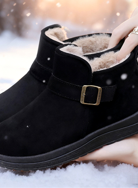 加绒勃肯鞋女冬季保暖女士棉鞋老北京休闲百搭防滑加厚保暖短靴女