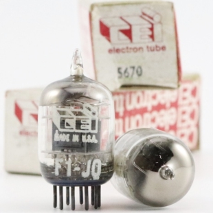 精选全新美国原盒CEI 5670/396A/2C51/6N3方圆环黑灰屏5670电子管