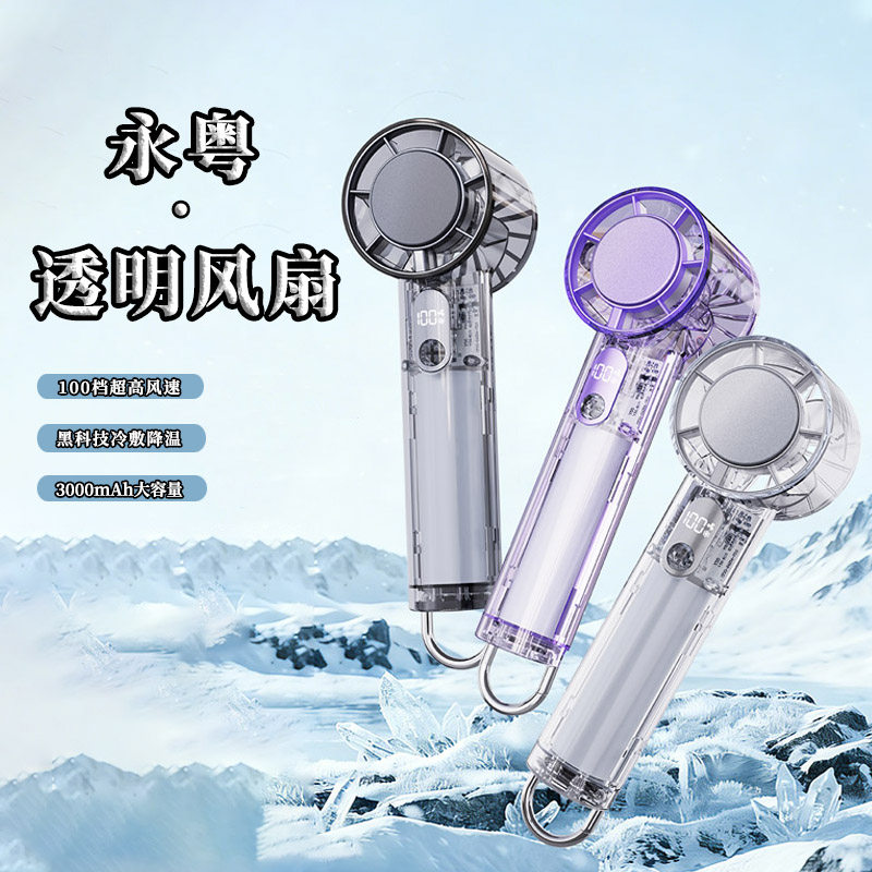 永粤透明冷敷小风扇2026年新款冰鼠USB充电小巧便携式办公室大