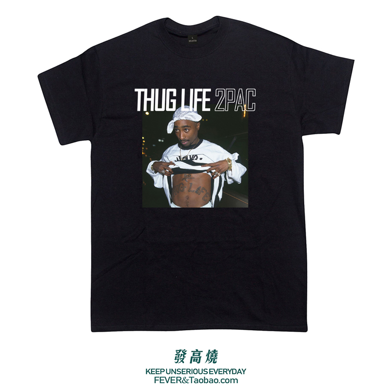 2PAC Tupac 图派克 嘻哈匪帮说唱Hip hop TEE 美式T恤短袖男潮流