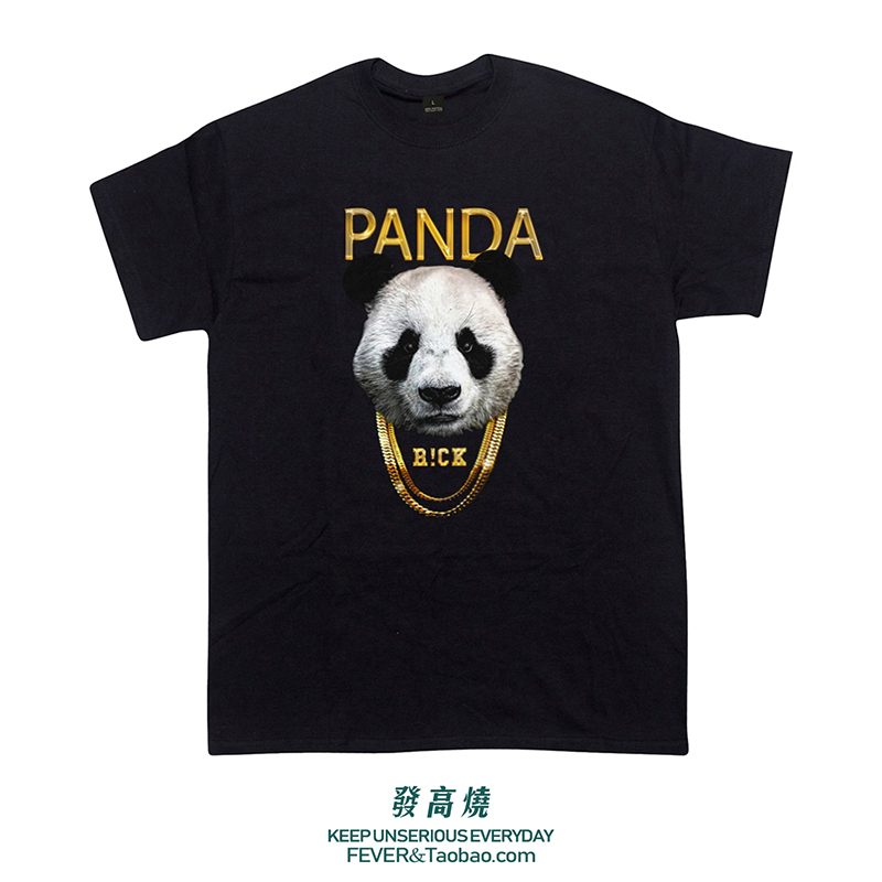 panda欧美歌手嗜血潮牌短袖熊猫