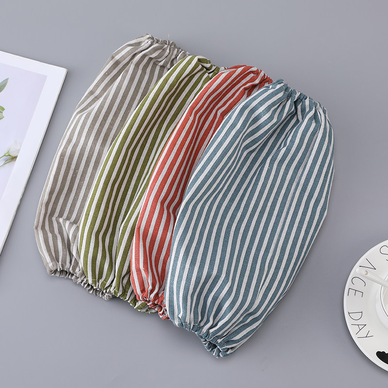 小清新棉麻竖条纹家用厨房餐饮车间家政干活专用防油污男女套袖,家庭/个人清洁工具,袖套,淘宝优惠券,粉丝福利购,淘宝优惠卷