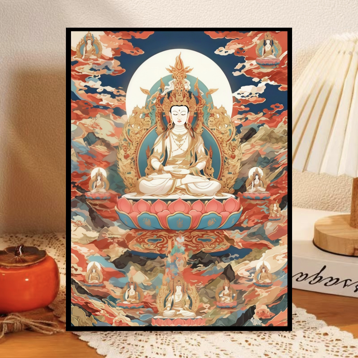 国潮唐卡菩萨十字绣新款高颜值供奉佛像线绣客厅玄关手工diy刺绣