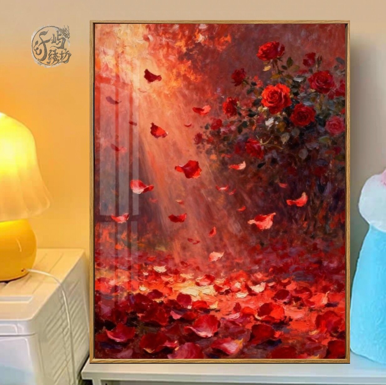 治愈红玫瑰十字绣新款高级感唯美花卉线绣客厅卧室手工diy自己绣