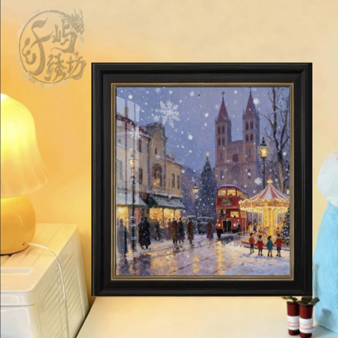【冬灯圣诞之夜】原创十字绣新款ins文艺线绣客厅卧室刺绣diy小件