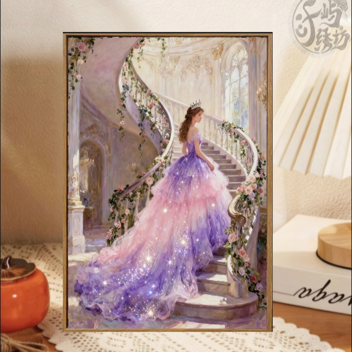 公主与城堡十字绣新款高颜值ins风唯美人物线绣客厅卧室diy手工绣