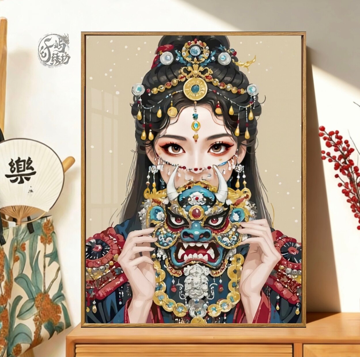 十字绣唐卡扎基拉姆女财神新款唯美人物线绣客厅玄关手工diy刺绣