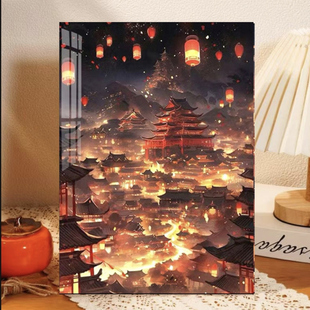 国潮大唐盛世十字绣新款华灯初上唯美线绣客厅玄关手工diy自己绣