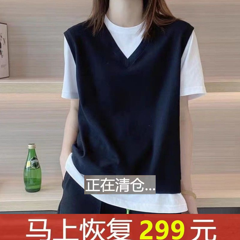 短袖通勤韩版薄款拼接其它女