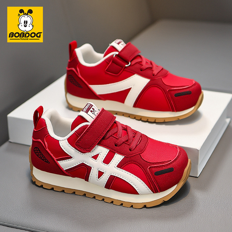 巴布豆儿童鞋子时尚运动鞋皮面