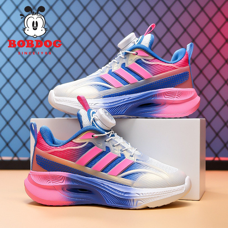 巴布豆女童运动鞋2026新款春秋季网面透气减震儿童轻便户外跑步鞋