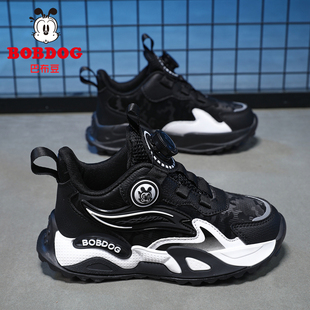 巴布豆男童运动鞋秋冬季新款中大童皮面防水儿童轻便防滑跑步鞋子