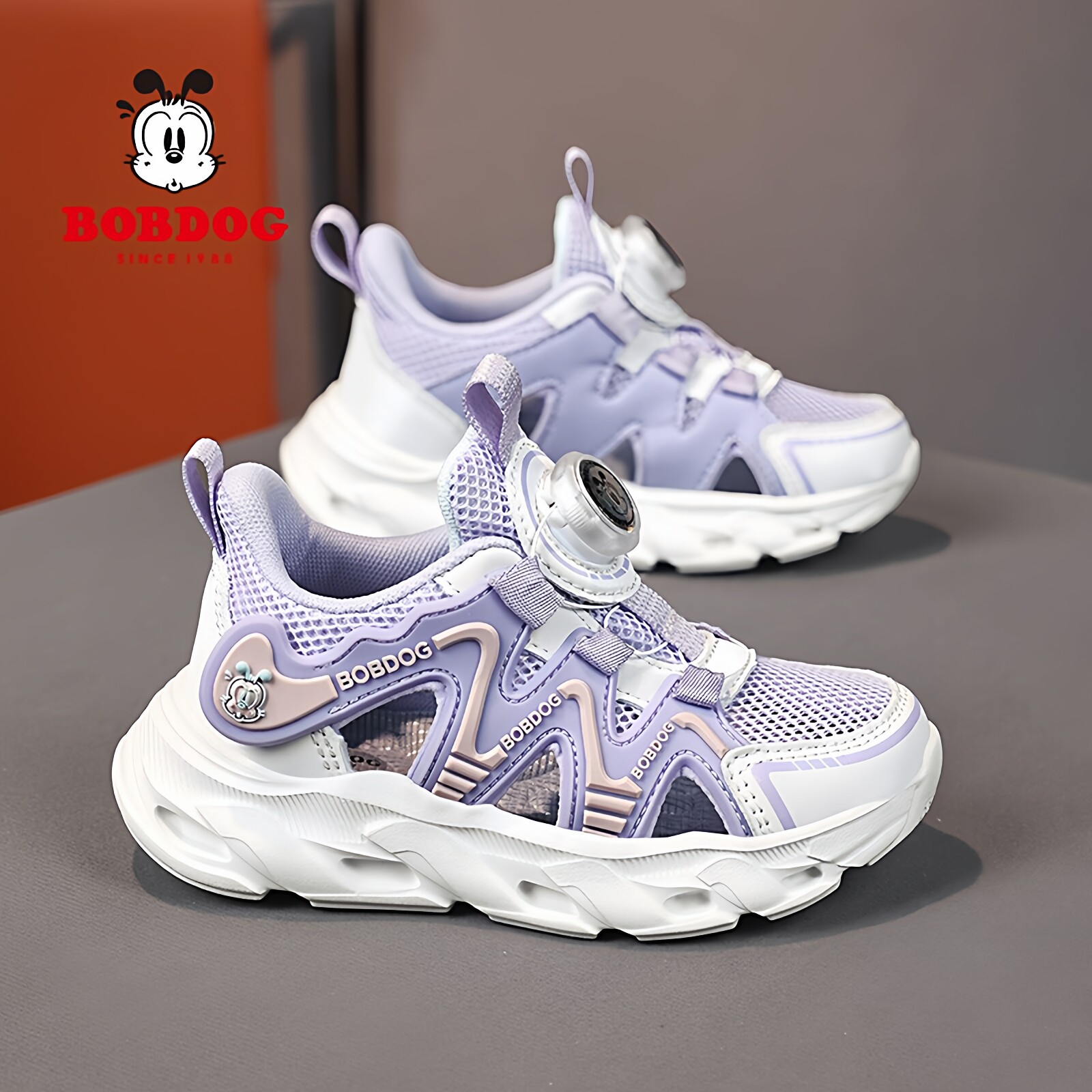 巴布豆女童运动凉鞋2026夏季新款镂空单网框子速干轻便儿童溯溪鞋